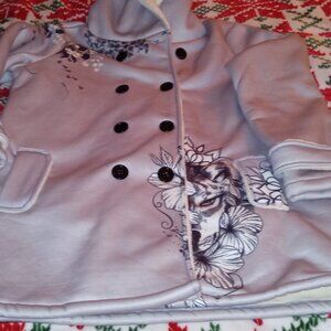 WorldNorse Women's Hooded Lined Dbl Breasted Buttoned Winter Coat ~L~Wolf Design